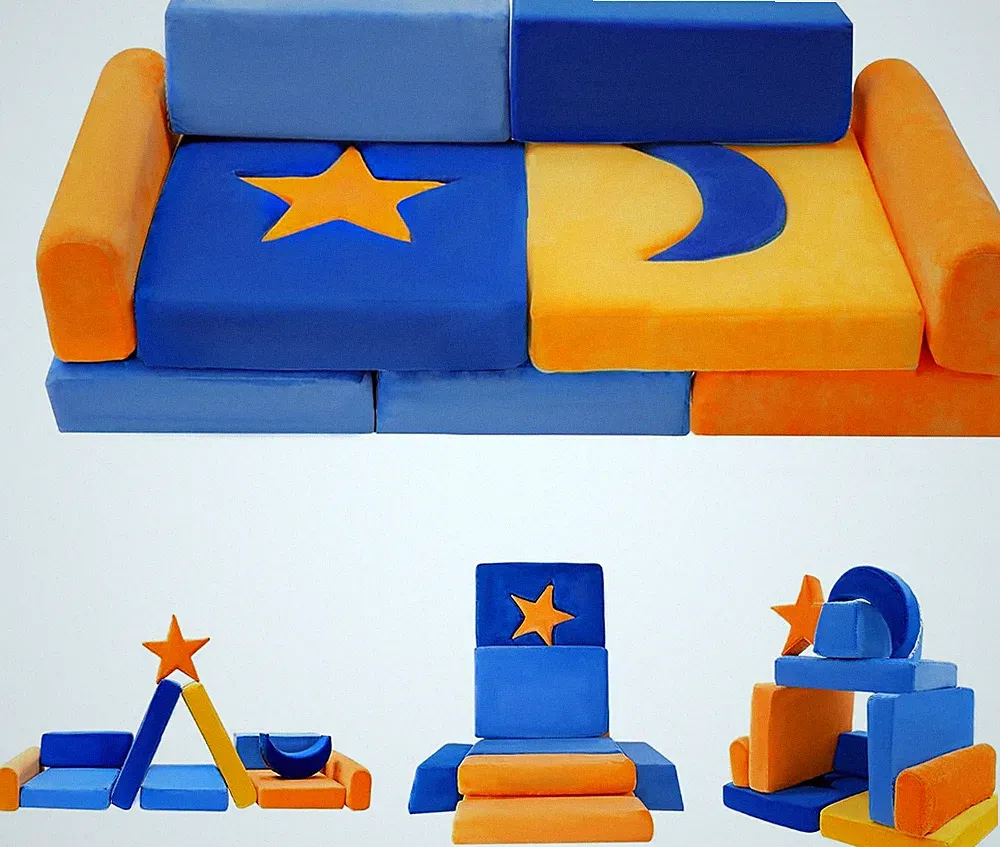 11Pcs Modular Kids Play Couch, Indoor Child Sectional Sofa for Toddlers over 1 Y