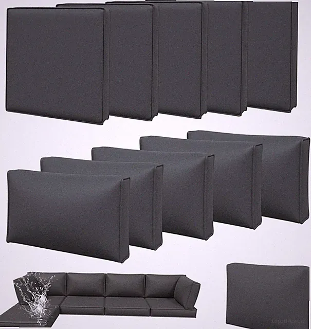 11pcs Patio Cushion Covers Replacement Waterproof Outdoor Covers Only (Grey)