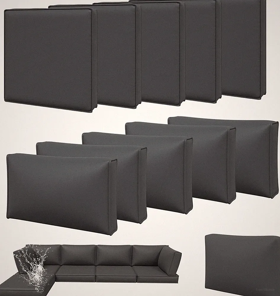 11pcs Patio Cushion Covers Replacement Waterproof Outdoor Covers Only (Grey)