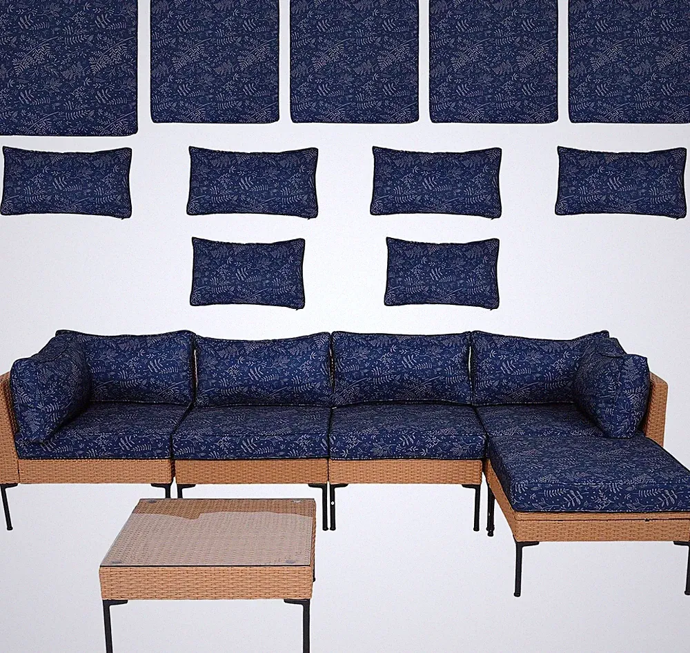 11Pcs Splashproof Patio Cushion Covers for 5-Seater Sectional Sofa