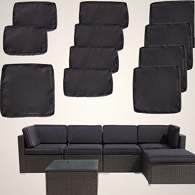 11X Outdoor Patio Furniture Chair Cushions Covers Set Replacement Grey Sofa Case