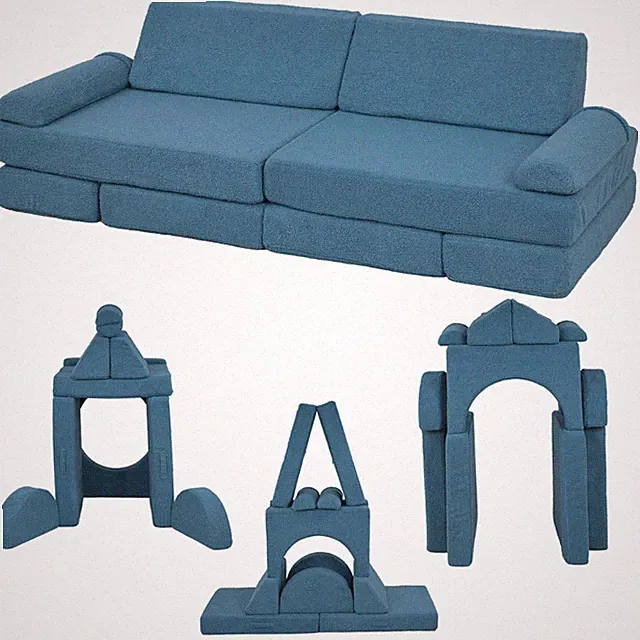 12 Pcs Kids Modular Couch, Toddlers Couch Child Sectional Sofa