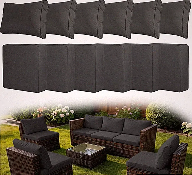 12 Pcs Patio Cushion Covers, Outdoor Rattan Sectional Sofa Cushion Covers, Repla