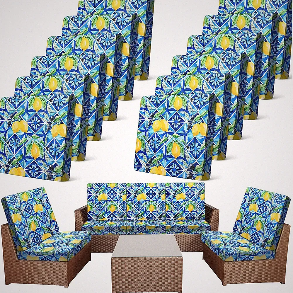 12 Pcs Patio Cushion Covers Outdoor Stretch Sofa Couch Cover Replacement Couch S
