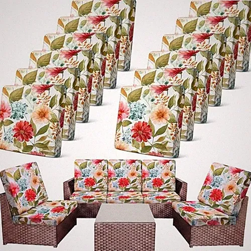 12 Pcs Patio Stretch Outdoor Cushion Covers Sofa Pastel Series Garden Floral