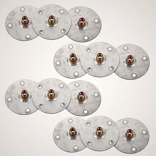 12 Pcs Sofa Leg Fixing Piece Attachment Plates for Furniture Couch Connector