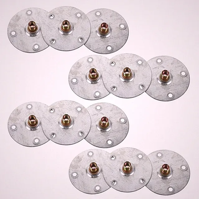 12 Pcs Sofa Leg Fixing Piece Flat Mounting Plates Furniture Pads Connector