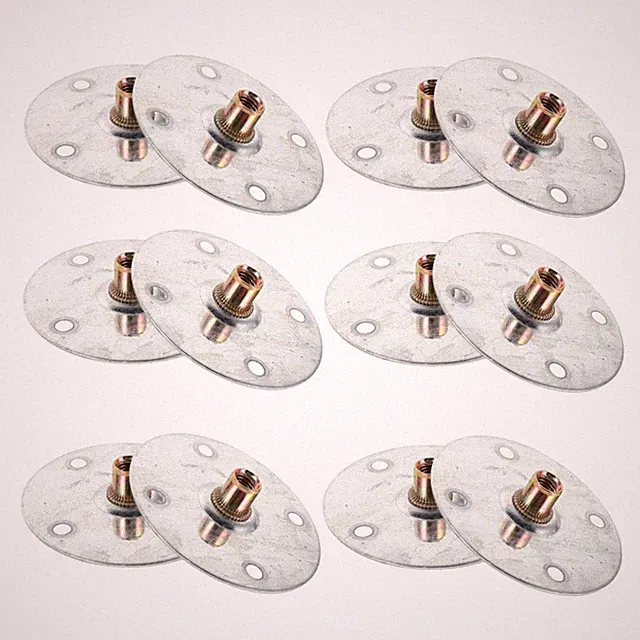 12 Pcs Sofa Leg Fixing Piece Mounting Plates for Furniture Flat Kit