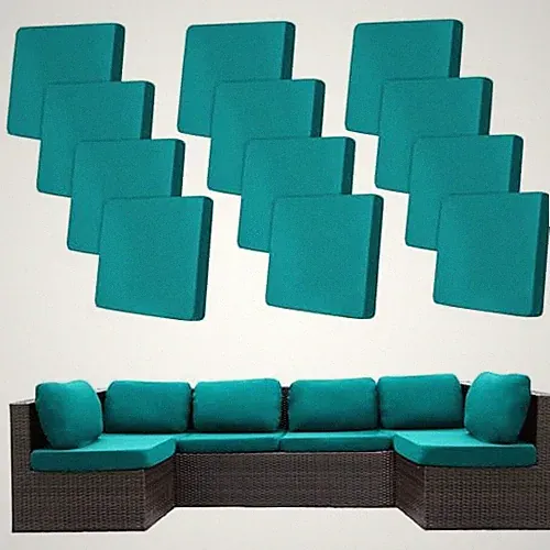 12 Pcs Stretch Patio Cushion Covers,Outdoor Couch Covers 12PCS .Peacock Blue