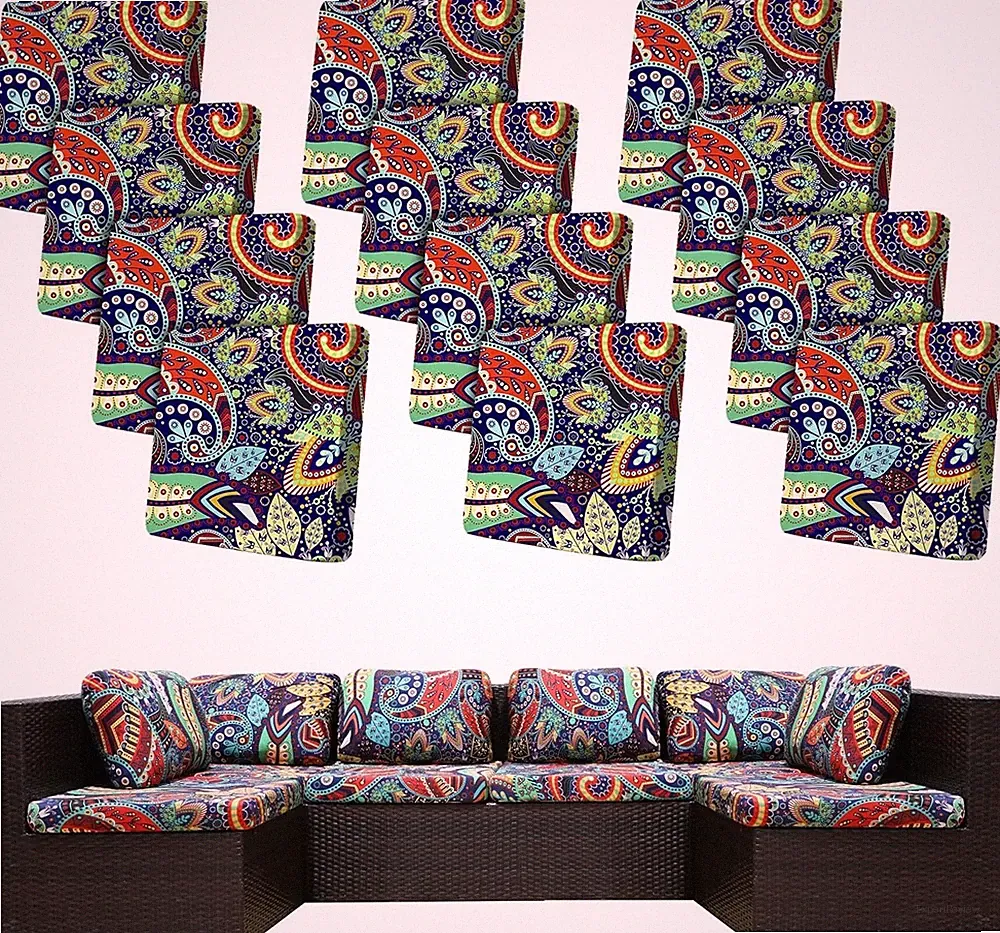 12 Pcs Stretch Patio Cushion Covers,Outdoor Couch Covers 12PCS Rococo