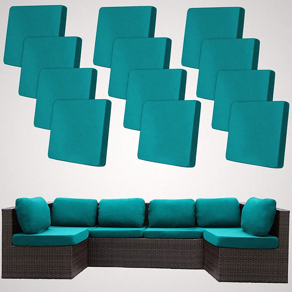 12 Pcs Stretch Patio Cushion Covers,Outdoor Couch Covers Replacement,Outdoor