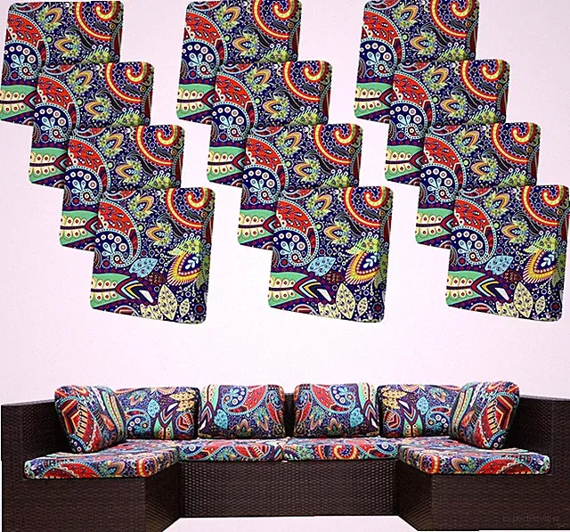 12 Pcs Stretch Patio Cushion Covers - Washable Outdoor Sofa Slipcovers