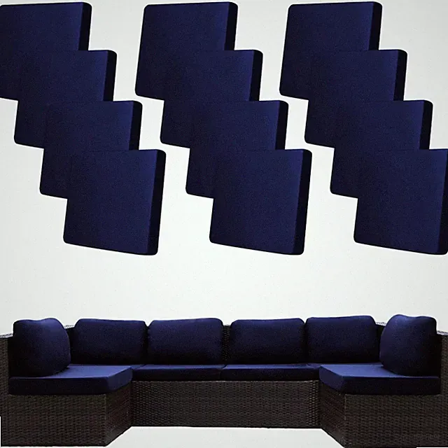 12-Piece Navy Blue Patio Cushion Covers Set