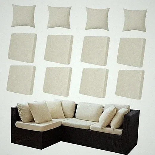 12-Piece Outdoor Cushion & Pillow Cover Set, 8 Seat Covers + 4 8pcs Beige...