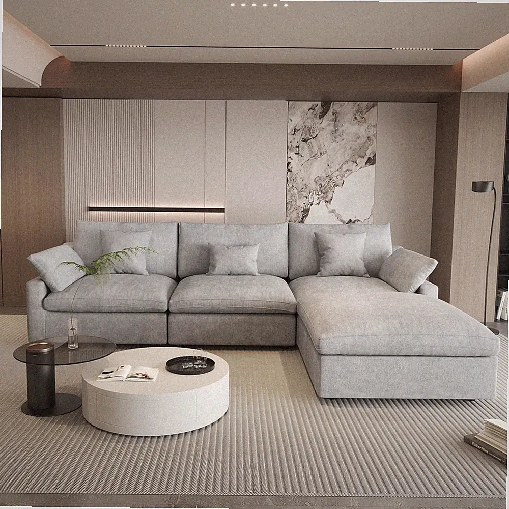 120" Cloud Sectional Couches for Living Room, L-Shaped down Filled Modular Secti