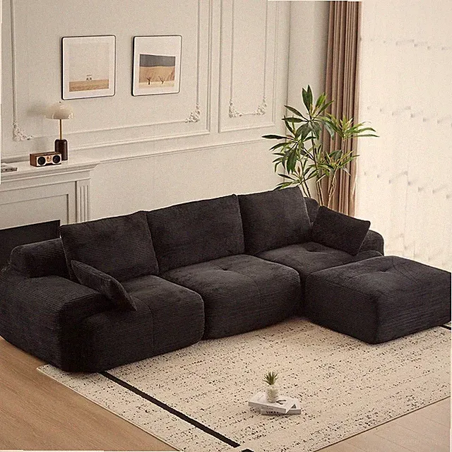 120" Oversized Cloud Modular Sectional Sofa Corduroy Fabric Boneless Couch