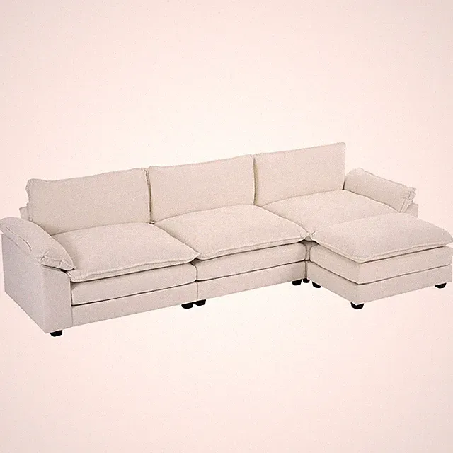 122'' Convertible Sectional Sofa L-Shape Couch Chaise Chenille Living Room Sofa