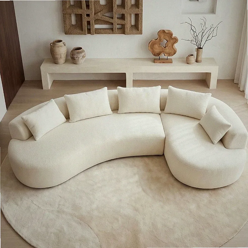 122" Modern Curved Oversized Sectional Sofa for Living Room, Boneless Couches