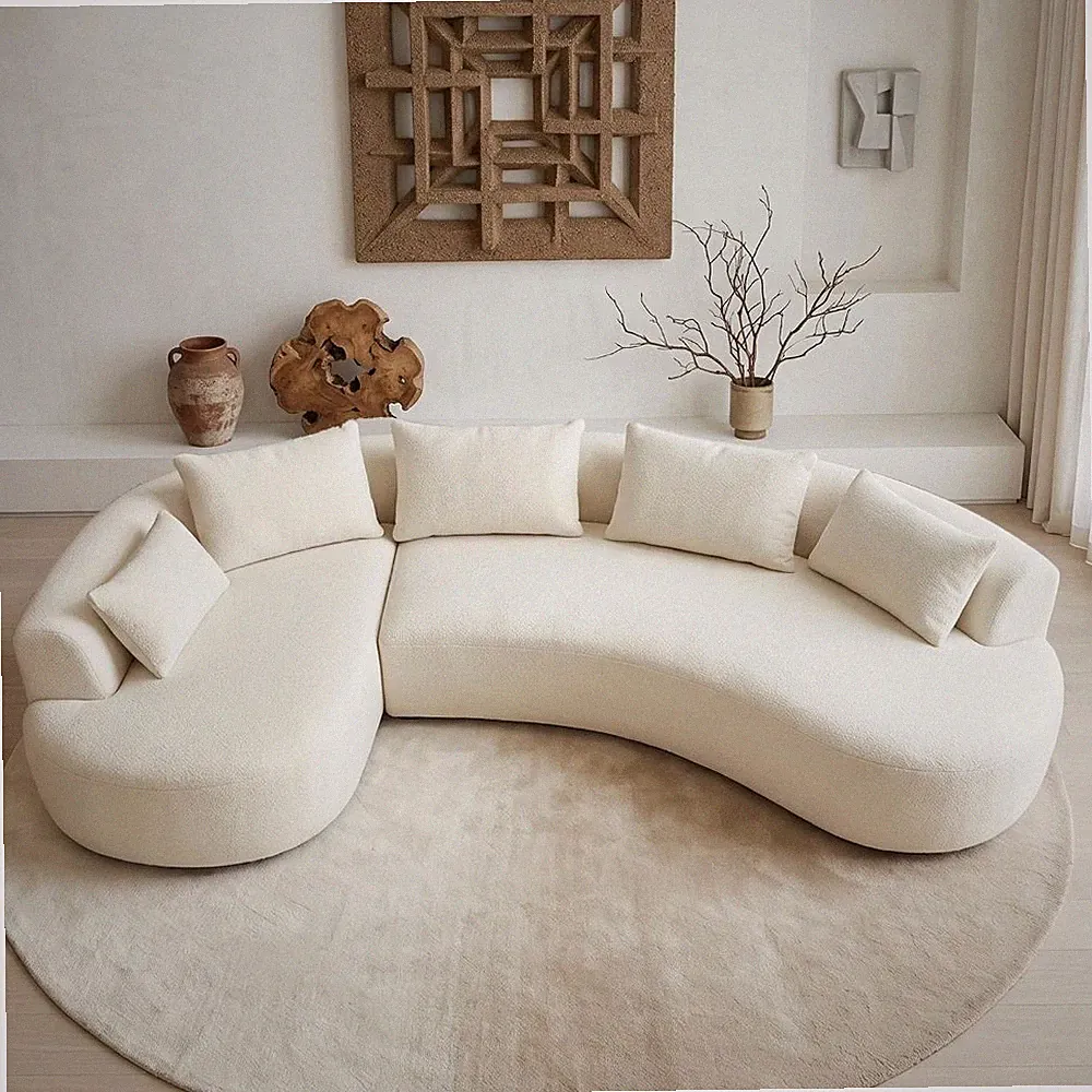 122" Modern Curved Oversized Sectional Sofa for Living Room, Boneless Couches