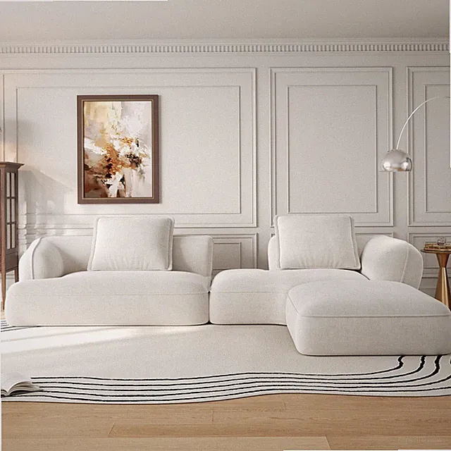 122" Modern L-Shaped Sectional Sofa with High-Density Fully Compressed Spong