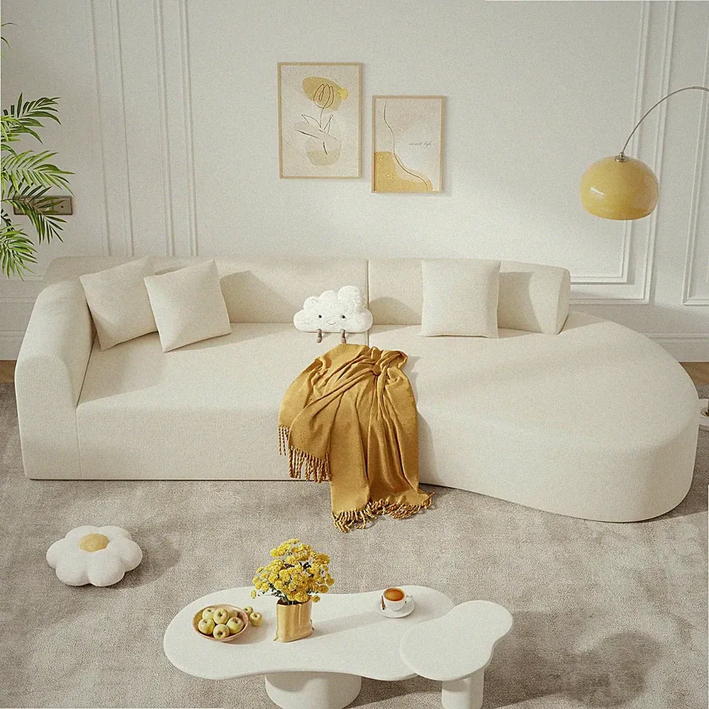 126" Modular Sectional Sofa, Modern Cloud Curved Couch with Deep Seat, Upholster