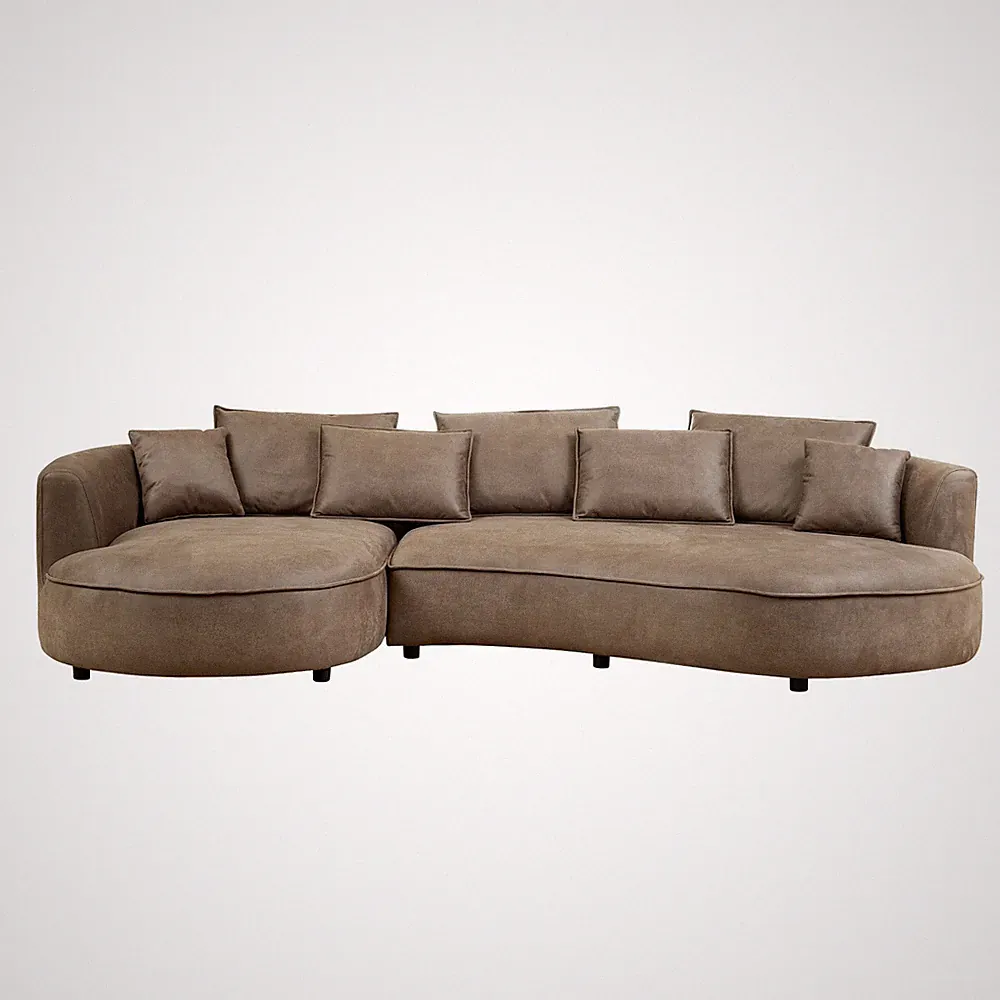 128.74 Inch Modern Sectional Curved Sofa Couch For Living Room,Leathaire Upholst