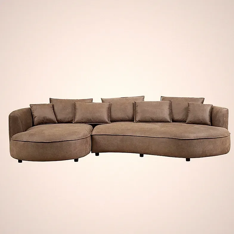 128.74 Inch Modern Sectional Curved Sofa Couch For Living Room,Leathaire Upholst