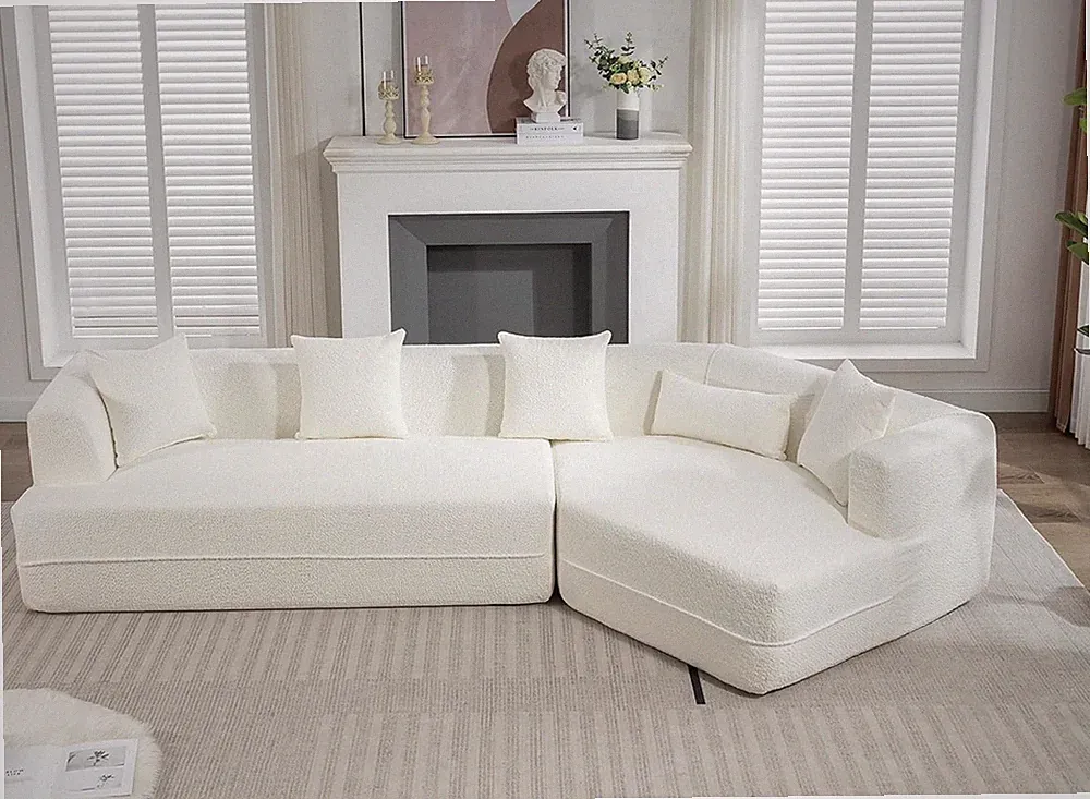 128” Modular Sectional Sofa Minimalist Style Comfy Could Couch