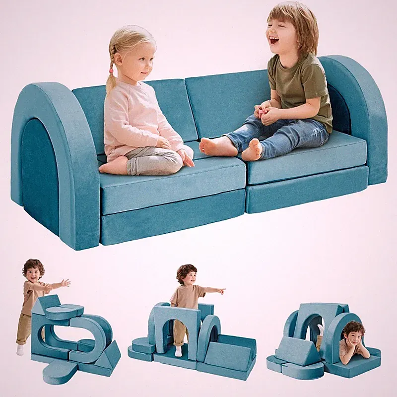 12Pcs Kids Modular Play Couch Toddler Sectional Sofa Playroom for Boys Girls