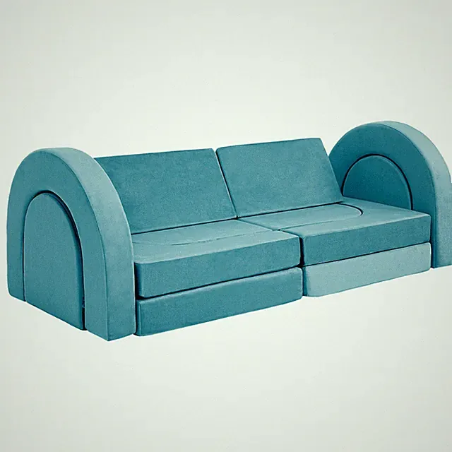 12Pcs Kids Modular Sofa Toddler Couch Child Sectional Sofa for Playroom Bedroo