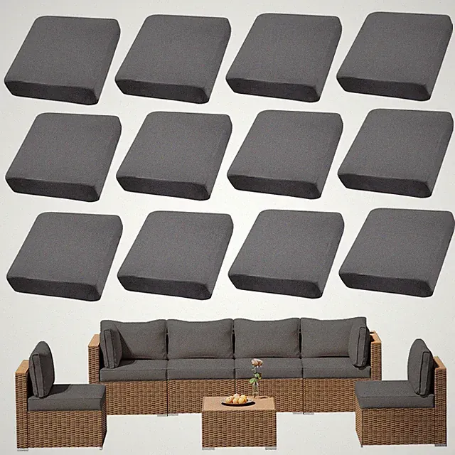12Pcs Outdoor Cushion Covers, Patio Cushion Covers,Stretch Elastic Slipcovers...