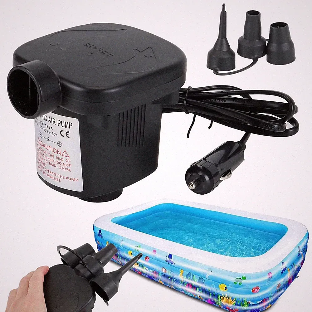 12V DC Electric Air Pump For Intex Inflatable Air Mattress Bed Boat Couch Pool