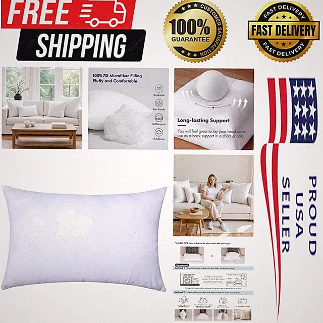 12x20 Pillow Insert, Throw Pillow for Couch Sofa Bed | Virgin Filling, Soft...