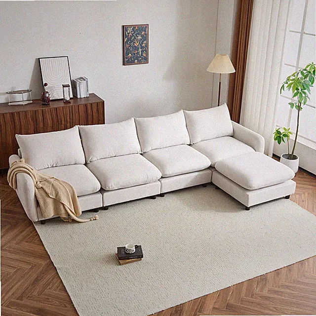 130 in. oversize 5-Piece L Shaped Modular Free Combination Sectional Sofa Couc