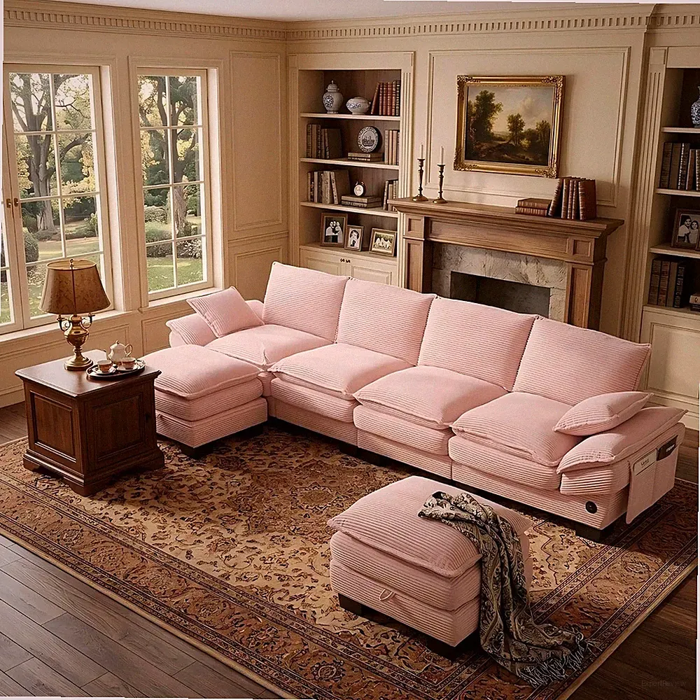 130" Oversized Modular Cloud Sectional Sofa Convertible U/L Shaped Couch Sets fo