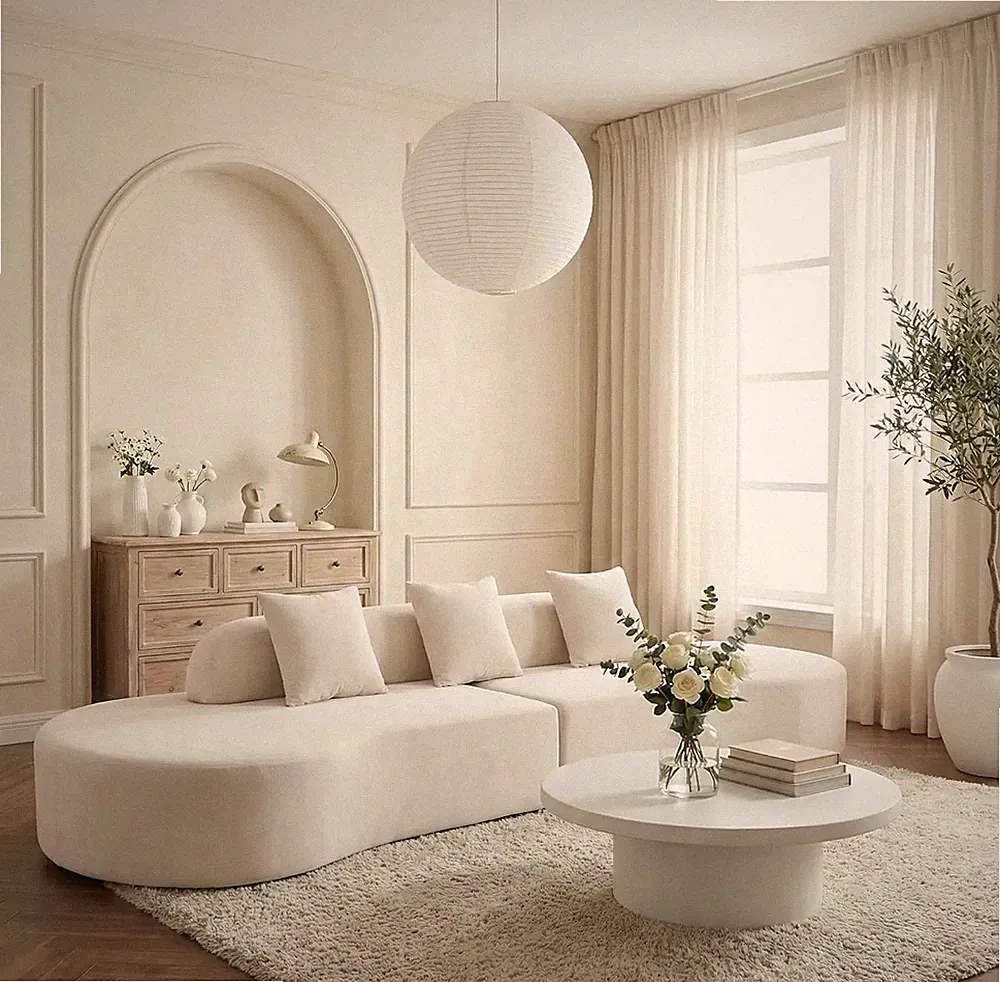 130in Boneless Sectional Couches for Living Room Modern Curved Sofa Cloud Couch