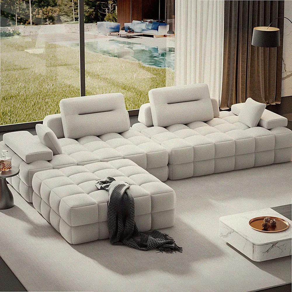 132'' Modular Sectional Sofa Couch with Deep Seat L-Shape Couch for Living Room