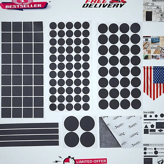 132 Pcs Non-Slip Silicone Furniture Pads - Customizable Anti-Scratch Protectors
