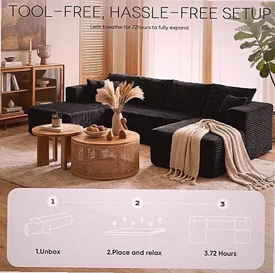 133 Inch 6 Seat Modular Cloud Sectional Sofa Ottoman No Assembly WE SHIP OVERSEA