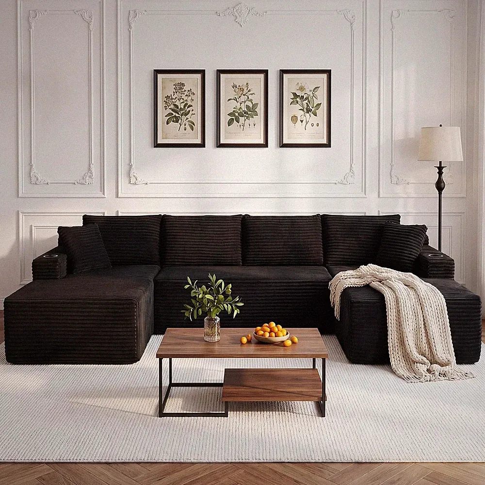 Vanomi Large U-Shaped Modular Sectional Sofa