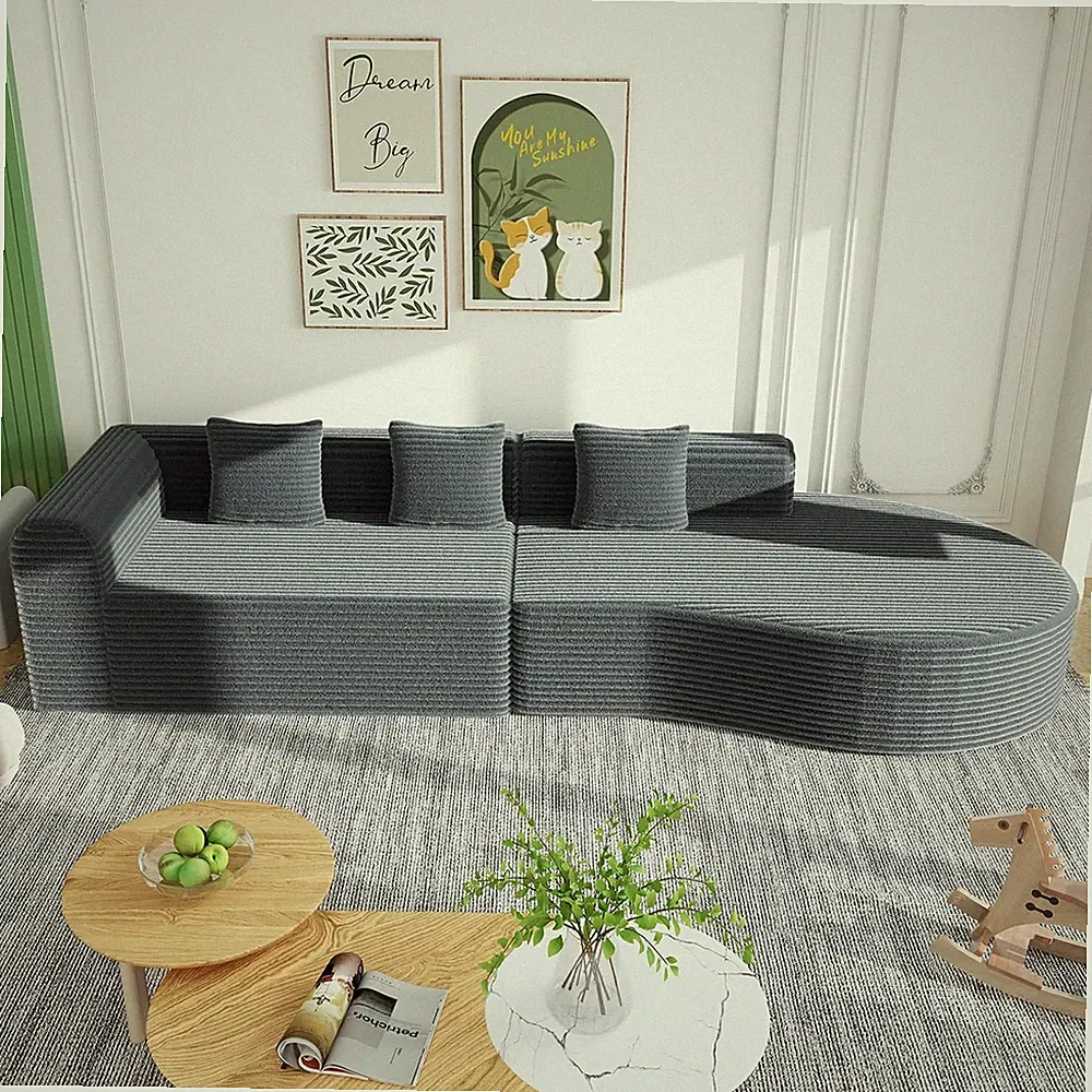 134" Modern L-Shaped Sectional Sofa, 1400LBS Oversized Comfy Cloud Couch