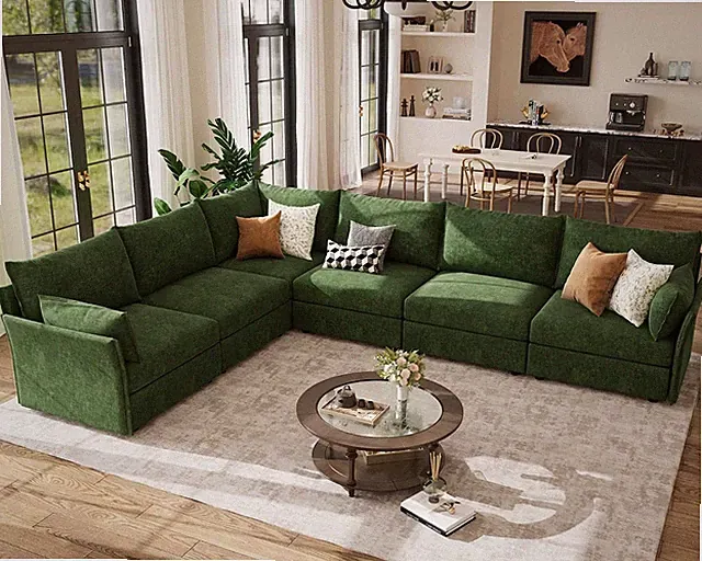 135.5" Oversized Modular Sectional Sofa, L Shaped Convertible Couch, Large 6 Sea