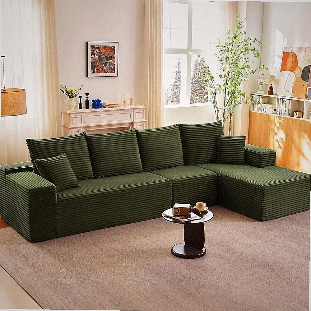 135" Modular Sectional Sofa with L-Shape Chaise, Upholstered Couches for Living
