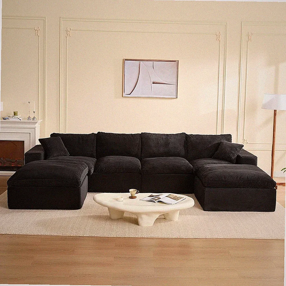 137.8” Sectional Couches for Living Room, Set of Cloud Couch, Modular Sectional
