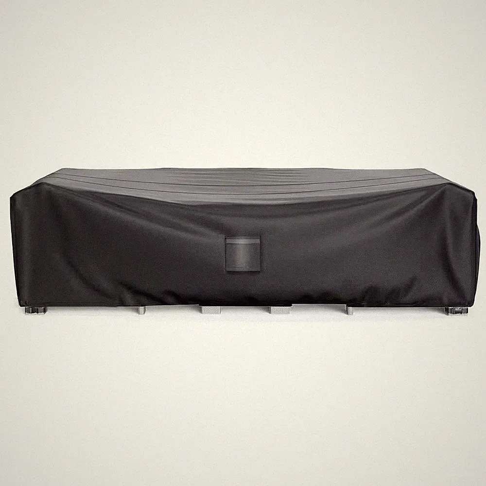 138"Lx86"Wx28"H Black Heavy Duty Outdoor Sectional Sofa Set Cover Waterproof