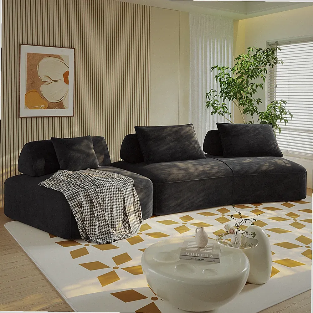 139" Modern Light Luxury Oversized Modular Sectional Sofa Set,DIY Upholstered Fl