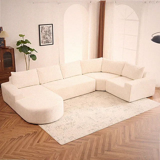 139" Oversized Modular Sofa Cloud Sectional Sofa Set Upholstered Couches U-shape