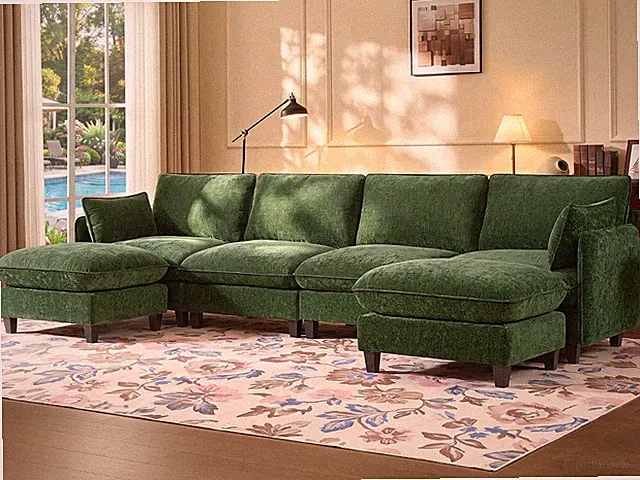 139" U-Shaped Modular Sectional Couch, Oversized Cloud Sofa with Large Cushions