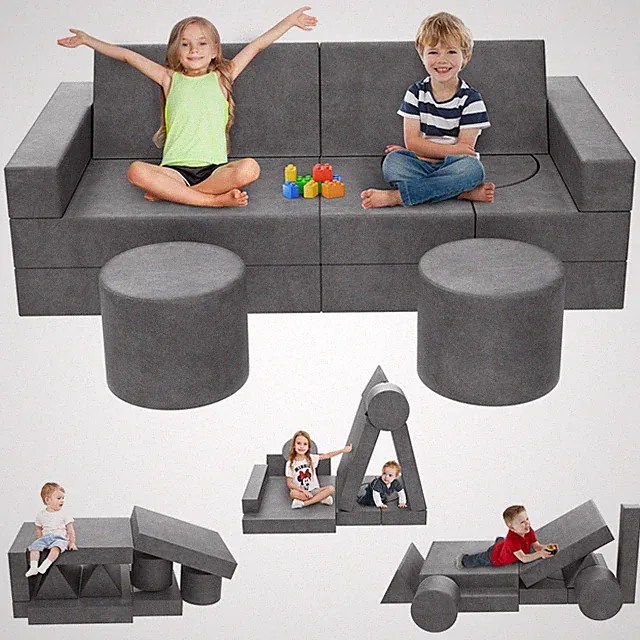 13pcs Modular Kids Play Couch, 1000+ DIY Creativing Kids Couchs Building Fort...