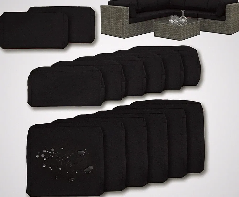 14 Pack Outdoor Cushion Covers for 6-Seater Rattan Wicker Sectional Sofa Fade-Re